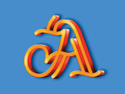 Letter A cursive hand lettering handcraft lettering vector