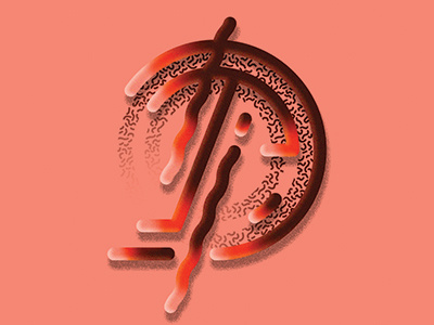 Letter D cursive hand lettering handcraft lettering vector