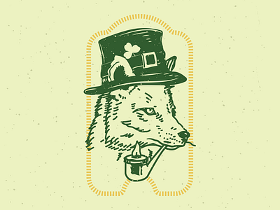 Crafty Coyote St.Patty S animal illustration irish poster st patricks