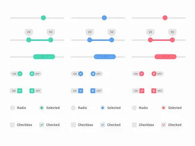 Ui Elements - Light Version elements form slider switch ui design