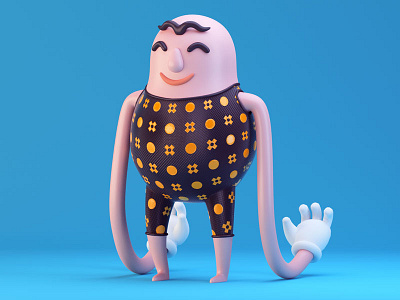 Hugsy 3d c4d hug illustration pattern sport wrestler