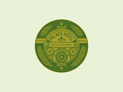 Palace Hotel badge bee emblem icon illustration logo nature plant seal typography