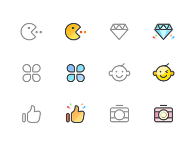 Icon set baby game icon line photo