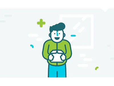 box makes me happy! box cloud design hair hands happy health illustration man solid web window