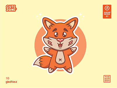 Cutezones Animal Series #1 / 10 Gladfoxz animal character characterdesign cute enjoy illustration thesensor vector vectorart