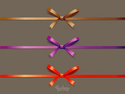 Set of colorful bows bow colors free vector ribbon vector