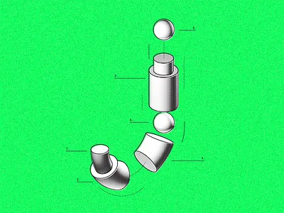 Letter J - 36 Days of Type 36daysoftype 3d cinema4d graphic lettering stripes type typography