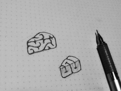 Brain Cake blood brain cake candy concept drawing logo sketch zombie