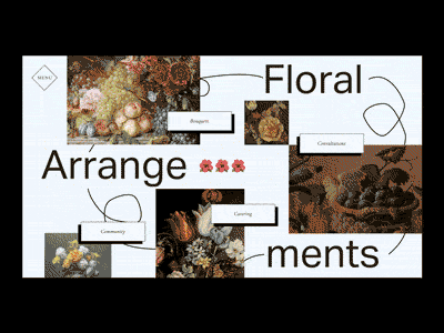 Floral Arrangements gif home landing principle prototype scroll squiggle