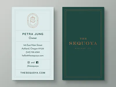 The Sequoya branding business card collateral identity logo redwood restaurant sequoia sequoya