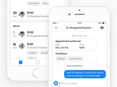 focus healthcare - Appointments app appointments calendar chat date doctor health interface medicine telemedicine ui ux