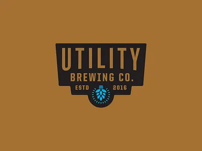 UBCo badge brand brewery hop icon identity light logo