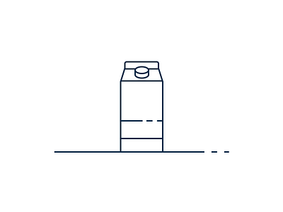 Milk box cow icon lines milk white