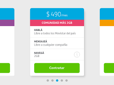 Planes Movistar carrousel component ecommerce movistar plans semiflat slider