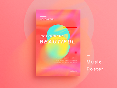 Music Poster 02 🎵《Colourful》 color mg music poster typography