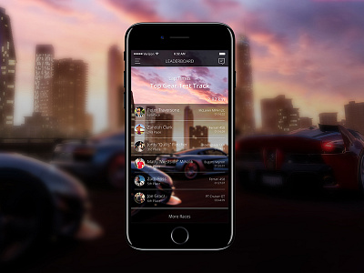 Leaderboard - 019 concept daily ui forza ios iphone 7 leaderboard racing sketch ui ui design xbox