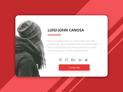 Daily UI Challenge #006 - User Profile card personal profile profile social media user