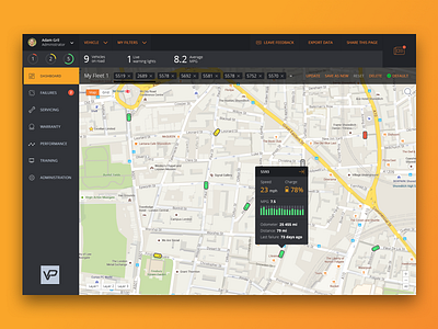 Bus Monitoring System bus car dashboard map tags ui ux