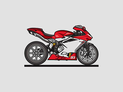 Mv Agusta F4 bike commission customize evesnowtear flat italian mvagusta red sticker tshirt vector wallpaper