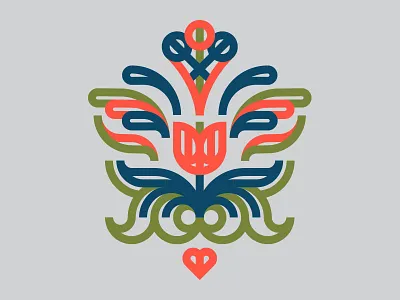 Simple Kurbits floral kurbits simple swedish thicklines tulip