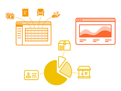 Homepage graphics for ProjectionHub financial foxio icons projections