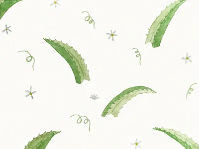 Floral pattern. Aloe leaves. aloe botanical fabrics floral green illustration leaves pattern spring typography wallpaper watercolor