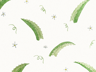 Floral pattern. Aloe leaves. aloe botanical fabrics floral green illustration leaves pattern spring typography wallpaper watercolor