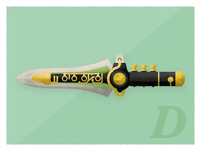 D is for the Dragon Dagger dagger design fantasy film illustration power rangers texture vector weapon