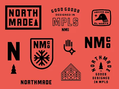 Northmade Co. No. 2 badge bird branding crest hand lockup logo loon minnesota north shield tree