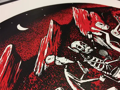Final Poster boulder flatirons illustration poster screen print skeleton skull