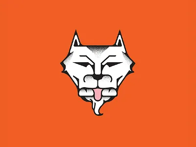 Tiger or Wolf? color illustration line work lines monoline orange tiger wolf