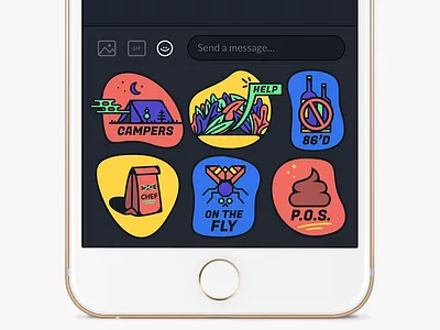 Stickers app design fun graphic design illustrations messaging app mobile design product design stickers typography ui ux