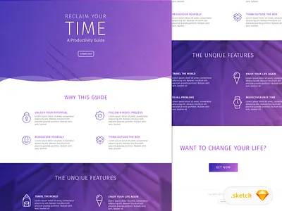 Ebook Lander blue company download free freebie homepage modern purple site sketch website