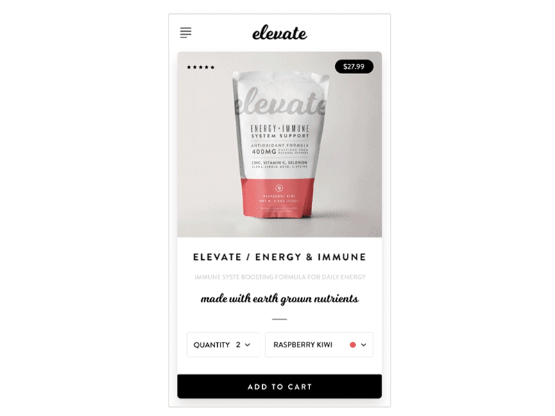 Elevate - Brand Exploration - Store branding carousel concept gif interface ios mobile principle ui