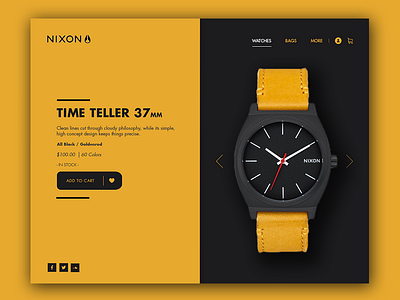 Nixon - Landing Page - Daily UI :: 03 landing page watches webdesign