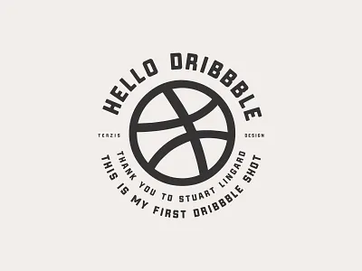 Hello Dribbble! badge ball debut dribbble first shot logo logo design thanks