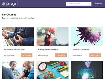 Pixel Course branded course lms saas software tech ui