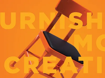 Furnishing Modern Creativity branding chair furniture letters media orange print type typographic typography