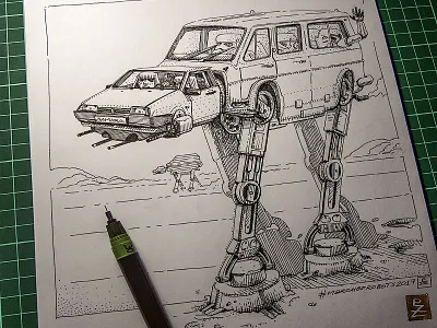 March Or Robots. Day 2 editorial etching graphic hatching illustration ink isograph rotring woodcut