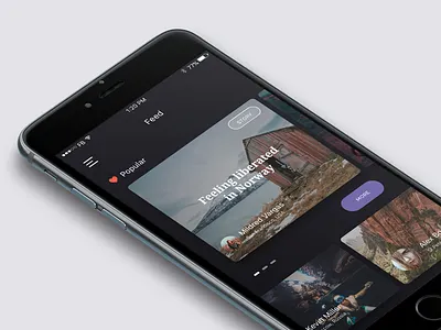 Feed app button cards feed ios iphone popular screen travel ui ux