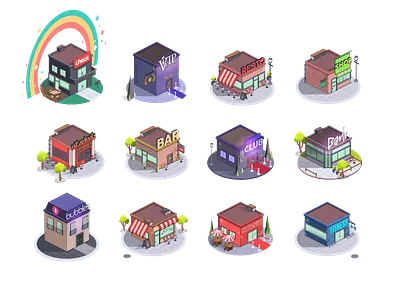 Pin venue check app app design illustration ios iso isometric map pin ui ux venue web design