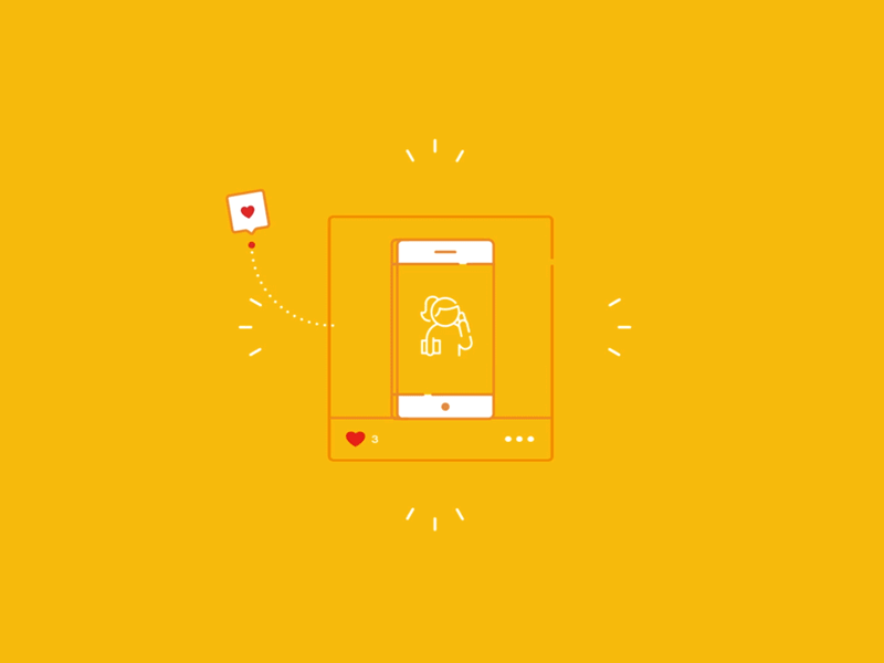 Social Media Snippet #3 animation colors colours design heart like mobile motion phone social media vector