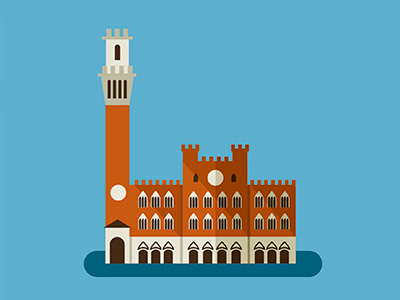 Siena Icon design icons illustration map mediterraneo monuments rebombo rebomboestudio siena spain turism