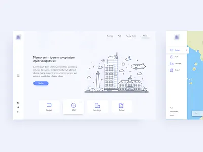 Landing Page Concept clean dashboard icon illustration jakarta landing page map web