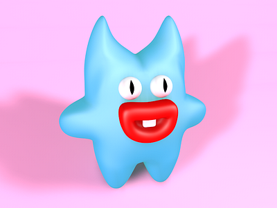 Cute little demon 3d c4d demon happy modeling monster