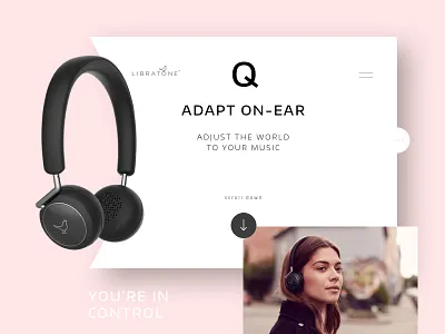 LIBRATONE design ex headphones landing page layer pink typography ui website
