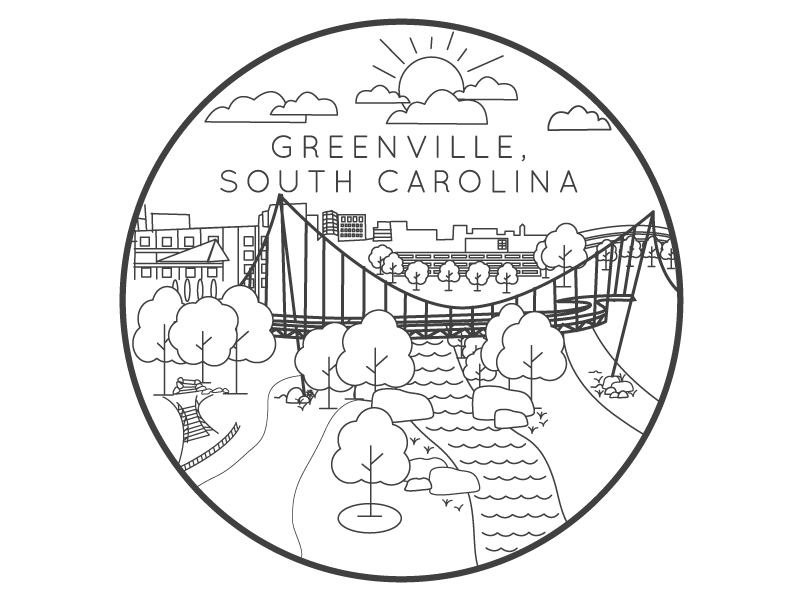 Example of Vector Illustration- Downtown Greenville, SC