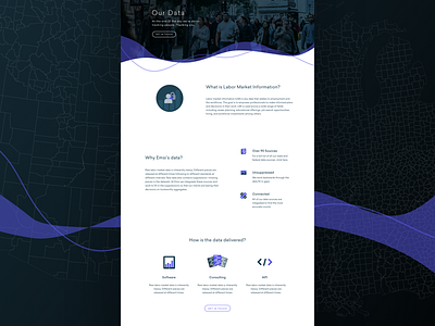 Purple Dark Data Page clean dark data emsi exploration landing page minimal purple simple structure ui web