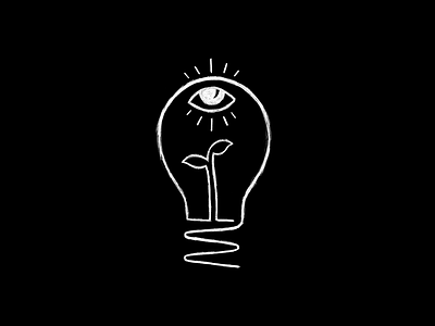 Growing Ideas design drawing eye lightbulb logo plant procreate sketch