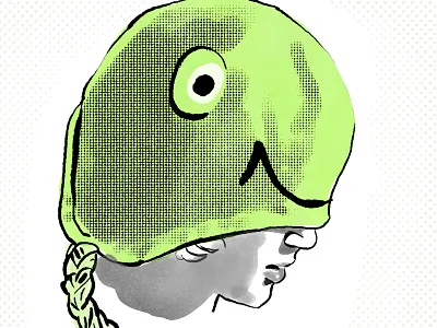 frog hat halftone ink kylebrushes photoshop watercolor